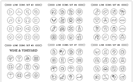 線性圖標(biāo)矢量