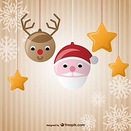 可愛的圣誕球卡通