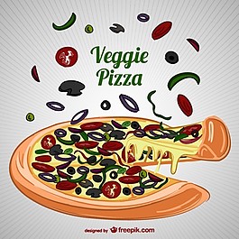 素食比薩向量