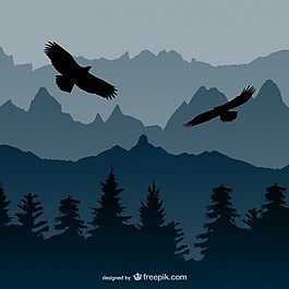 鹰矢量景观