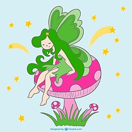 仙女對蘑菇