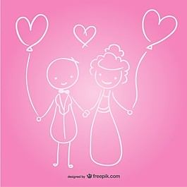 sketcky卡通婚礼邀请