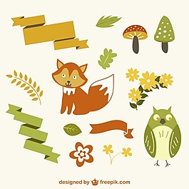 可愛的森林動物插圖