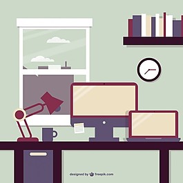 商務(wù)辦公窗口視圖向量