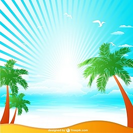 熱帶海灘的日出