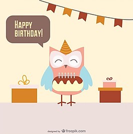 貓頭鷹生日向量