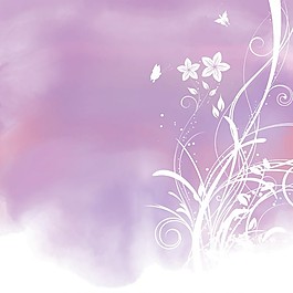 紫色水彩花背景