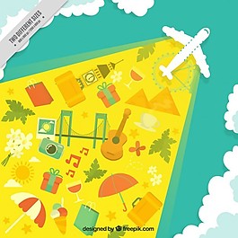 飛機的旅行元素