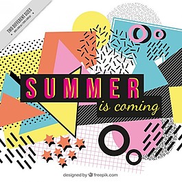 豐富多彩的背景與文本“夏天來了”