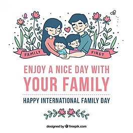 可愛(ài)的花家庭日背景