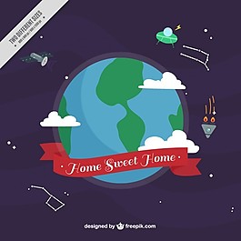 在宇宙背景inmensity地球