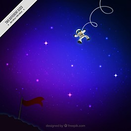 星空背景下的宇航員