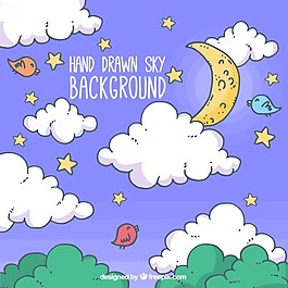 手繪夜空背景