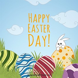 手繪快樂復活節背景