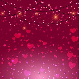 情人節(jié)背景粉紅色的心燈