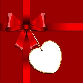 帶有標(biāo)簽背景的紅色蝴蝶結(jié)