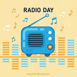復古收音機時代背景的可愛風格