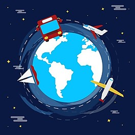 平面設(shè)計中的旅游插圖
