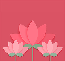簡潔粉色荷花設(shè)計矢量圖