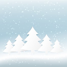 雪中的圣誕樹