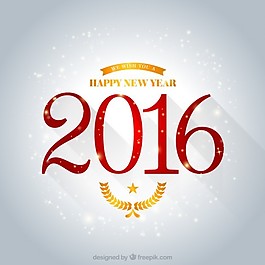 紅色的數(shù)字在一個(gè)白色的新年背景