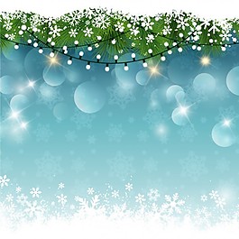 圣誕燈在一個下雪的背景虛化背景