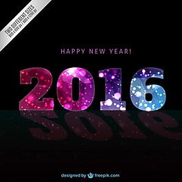 顏色2016在一個黑色的新的一年的背景