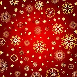 紅色背景的金色雪花