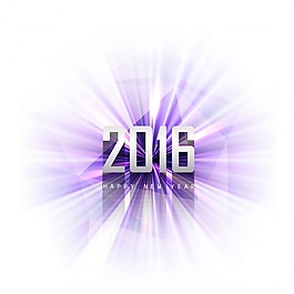 明亮的新的2016年紫色的背景