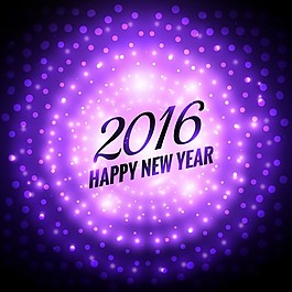 閃亮的新的一年2016紫色的背景色