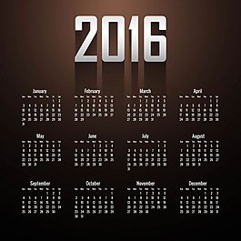 布朗2016日歷