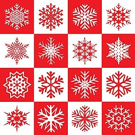 雪花在一個正方形圖案