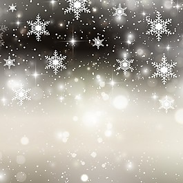 在銀光閃閃的背景虛化背景的雪花