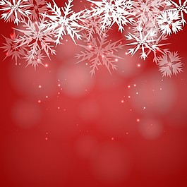 在紅色的背景虛化背景的雪花