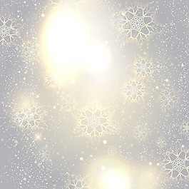 雪花在銀色明亮的背景上