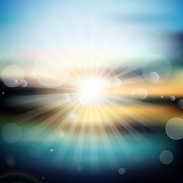 在背景虛化風格鮮明的日落背景