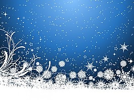 雪花藍(lán)色背景