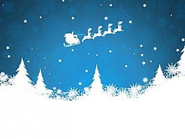 圣誕老人克勞斯在雪橇上的輪廓