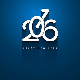 新的2016年的蓝色问候