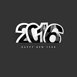 新的2016年的多边形文本