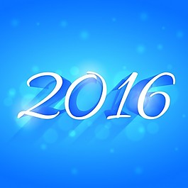 問候2016與藍(lán)色背景