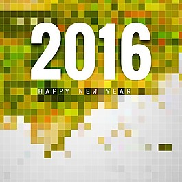 新的2016年卡與彩色馬賽克