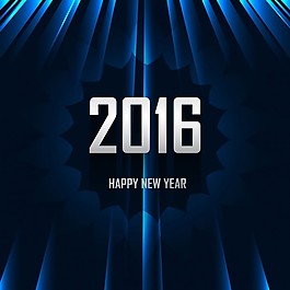 閃亮的藍(lán)色快樂(lè)的新年2016張牌