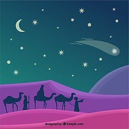 與智者的剪影圣誕背景