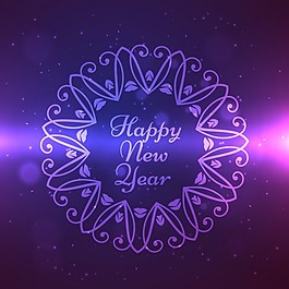 裝飾框架中的歡樂新年設計
