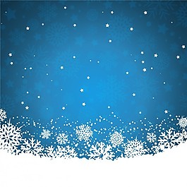 藍(lán)色背景與雪花和星星