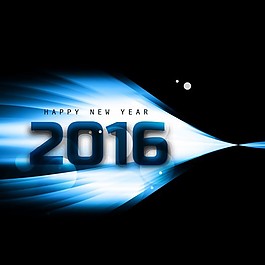 藍色閃亮背景的新一年2016