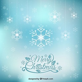 藍(lán)色圣誕雪花背景