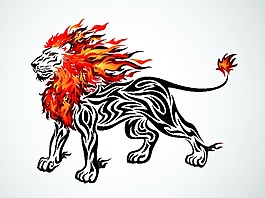 獅子矢量圖素材