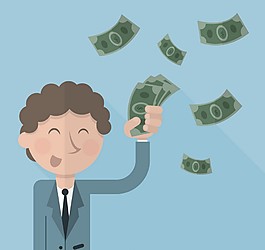 商務(wù)男子和貨幣矢量素材